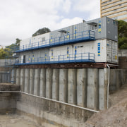 View of shipping containers from Royal Wolfe Australia. construction, real estate, gray