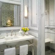 VIew of home built to reflect the style bathroom, floor, home, interior design, room, sink, gray