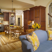 VIew of home built to reflect the style ceiling, hardwood, home, interior design, living room, real estate, room, wall, brown, orange