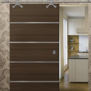 View of sliding doors from Amba Products. - cabinetry, chest of drawers, closet, cupboard, door, drawer, floor, furniture, interior design, wardrobe, wood, wood stain, brown, gray