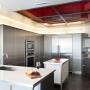 Kitchen red ceiling feature - Kitchen red ceiling cabinetry, ceiling, countertop, cuisine classique, interior design, kitchen, real estate, white