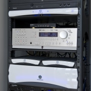 View of the Tran Residence which features home computer case, computer hardware, computer network, electronic device, electronics, multimedia, server, system, technology, black