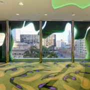 View of RMIT building in Melbourne with green green, interior design, wall