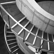 View of new art museum designed to house angle, architecture, black, black and white, daylighting, line, monochrome, monochrome photography, photography, product, product design, spoke, steel, structure, tire, wheel, black