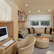 View of living area with corner sofa, and interior design, living room, real estate, room, suite, orange, gray