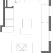 Blueprint of Gamble's remodeled kitchen. - Blueprint of angle, architecture, area, black and white, design, diagram, drawing, elevation, floor plan, font, house, line, plan, product, product design, square, structure, white, white