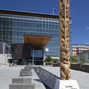 View of the Christchurch City Council building. - architecture, building, monument, blue