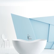 View of contemporary, free-standing bathtub - View of aqua, azure, bathroom sink, bathtub, blue, plumbing fixture, product, product design, tap, turquoise, white