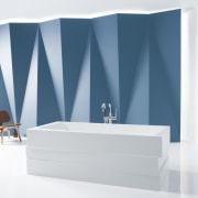 View of contemporary, rectangular, white bathtub - View bathroom, bathroom sink, blue, interior design, plumbing fixture, product, product design, sink, tap, white, teal