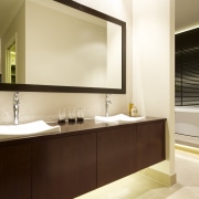 View of a David Reid Homes house with bathroom, home, interior design, room, sink, brown, yellow