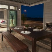 View of the Boathouse, designed to be reminiscent interior design, window, wood, black, brown