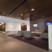 View of lobby space for 175 Liverpool Street architecture, ceiling, floor, flooring, interior design, lobby, brown, gray