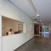 View painting work at 175 Liverpool Street. - architecture, ceiling, daylighting, interior design, lobby, gray