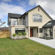 View of exterior cladding on a David Reid cottage, elevation, estate, facade, home, house, property, real estate, residential area, villa, window, white