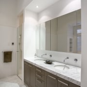 View of Bathroom. - View of Bathroom. - architecture, bathroom, bathroom accessory, bathroom cabinet, countertop, home, interior design, room, sink, gray