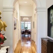 View of Hallway. - View of Hallway. - ceiling, estate, floor, flooring, hardwood, home, interior design, laminate flooring, living room, molding, property, real estate, room, wood, wood flooring, gray