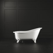 View of contemporary bathroom fixtures. - View of bathtub, plumbing fixture, product, product design, black