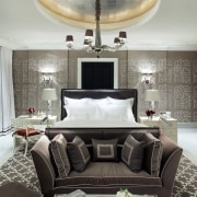 Jamie Herzlinger has designed the bathroom in this ceiling, couch, furniture, home, interior design, living room, room, table, gray