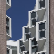 View of the Boston University student accommodation in apartment, architecture, balcony, building, commercial building, condominium, elevation, facade, home, house, mixed use, neighbourhood, real estate, residential area, tower block, window, gray