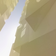 View of the Boston University student accommodation in angle, architecture, daylighting, line, product design, sky, orange, white