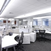 View of the Solaris building with AutoDesk fit-out, interior design, office, white