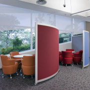 View of the Solaris building with AutoDesk fit-out, architecture, interior design, office, product design, table, gray