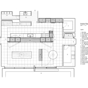 View of modernist style kitchen with wooden cabinetry angle, architecture, area, design, diagram, drawing, elevation, floor plan, line, plan, product, product design, schematic, structure, technical drawing, white