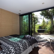 Designed by Chris Tate of Chris Tate Architecture, bedroom, estate, home, house, interior design, property, real estate, room, window, gray