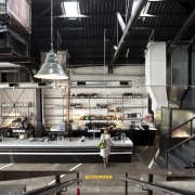Interior view of the Britomart precinct. - Interior daylighting, hangar, black, gray