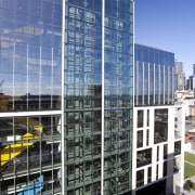 View of the Britomart East development. - View apartment, architecture, building, city, cityscape, commercial building, condominium, corporate headquarters, daytime, downtown, facade, headquarters, metropolis, metropolitan area, mixed use, real estate, reflection, residential area, sky, skyscraper, tower block, urban area, window, black