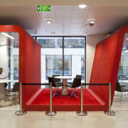 View of the Westpac head office at the ceiling, interior design, lobby, real estate, gray