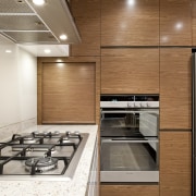 Natural organic colour palette with repeated red tones. cabinetry, countertop, interior design, kitchen, gray, brown