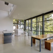 View of dining area. - View of dining architecture, ceiling, house, interior design, property, real estate, table, window, gray