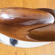 Andrew Deadman's sculpture, he won Trends Sculptor of caramel color, furniture, product design, table, tableware, wood, orange