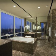 This master suite was designed by Jon Kreuger bathroom, estate, interior design, real estate, room, brown