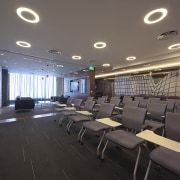Contemporary offices of  the Real Estate Developer's ceiling, conference hall, interior design, gray, black