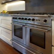 The falcon continental from Aga Rangemaster Group, supplied cabinetry, countertop, cuisine classique, gas stove, home appliance, kitchen, kitchen appliance, kitchen stove, major appliance, oven, brown