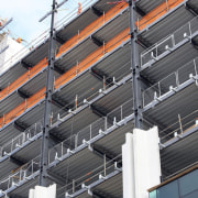 Novotel Auckland Airport by Gorge Grant Engineering. architecture, building, facade, metal, roof, structure, gray, black