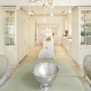 View of kitchen with cream and white colour dining room, estate, floor, flooring, home, interior design, living room, real estate, room, window, white