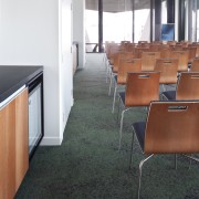 Interior of the Novotel Auckland Airport. Carpets supplied architecture, chair, floor, flooring, furniture, office, table, black, white