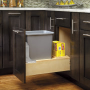 Rev-a-shelf storage system. Storage options. - Rev-a-shelf storage cabinetry, chest of drawers, countertop, drawer, floor, flooring, furniture, hardwood, home appliance, kitchen, room, sink, wood stain, black