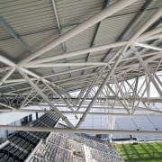 Grayson Engineering Limited provided and erected the steel architecture, daylighting, roof, sport venue, steel, structure, urban area, gray