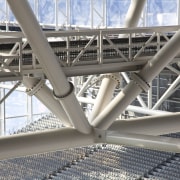 Grayson Engineering Limited provided and erected the steel architecture, building, daylighting, fixed link, line, metal, roof, steel, structure, gray, white