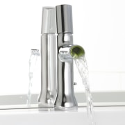 This bathroom fitting was designed by the Kohler bottle, glass bottle, product, product design, tap, water, white