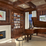 This house was remodeled by architect Ankie Barnes cabinetry, ceiling, flooring, furniture, hardwood, interior design, living room, wood, wood stain, brown