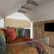 This homes' kitchen was designed by Mick De bed, bedroom, ceiling, home, house, interior design, real estate, room, wood, gray, brown