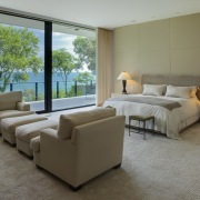 View of bedroom in a 1970's house that estate, floor, interior design, living room, real estate, room, suite, window, gray, brown