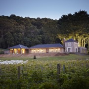 Exterior of home by Stonehaven Homes. - Exterior barn, cottage, estate, evening, farm, farmhouse, field, hill, home, house, landscape, morning, mountain, nature, plant, real estate, rural area, sky, sunlight, tree, brown, black