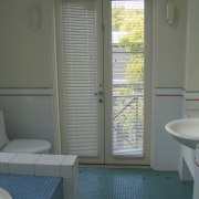 Before image of a bathroom in a Victorian bathroom, daylighting, door, floor, home, house, interior design, property, real estate, room, window, window covering, window treatment, gray