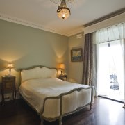 This master bedroom, in a restored Victorian terrace, bedroom, ceiling, estate, home, hotel, interior design, property, real estate, room, suite, brown